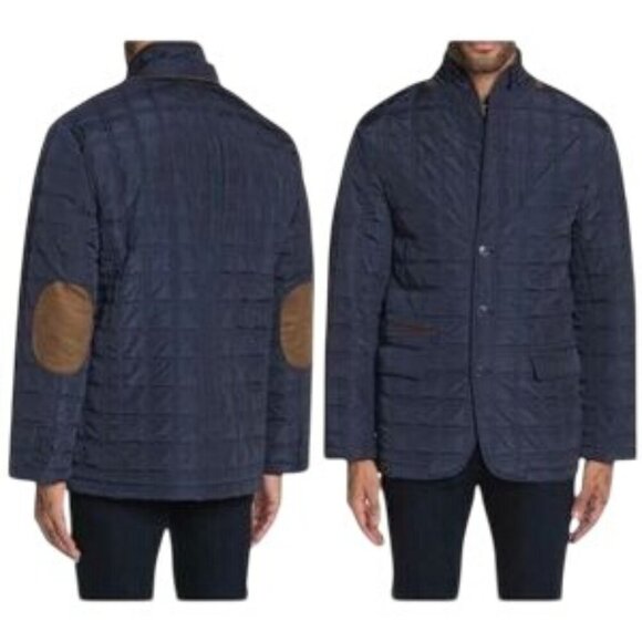 TailorByrd Men's Quilted Elbow Patch Removable Dickey Jacket Blue Size XL - Picture 1 of 16